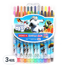 동아연필 빼꼼 돌돌이 색연필, 24색, 3세트