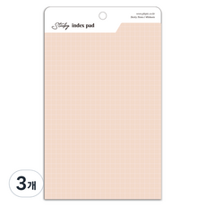 PLEPIC Sticky Index便條紙, 04 Grid Peach, 40張, 3本