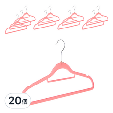 無痕植絨衣架 42 x 21.5cm, 粉色, 20個