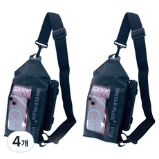 쉴드플러스 넉넉한 대용량 누보 프리미엄 힙색 크로스 방수팩, 블랙, 4개