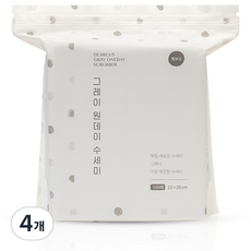디어커스 원데이 엠보싱 수세미 팩타입, 그레이, 4개, 100개