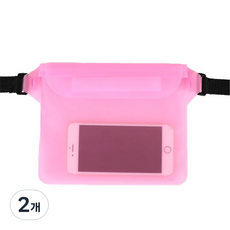 디에스 원터치 대용량 핸드폰 방수힙색, 핑크, 2개