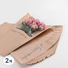 GILGRI 牛皮紙信封式花束包裝紙 20入, 06 粉紅色, 2個