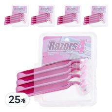셀럽오렌지 여성용 제모 면도기 핑크, 25개, 4개입
