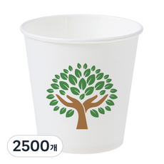 탐사 초록나무 종이컵, 2500개, 1개입