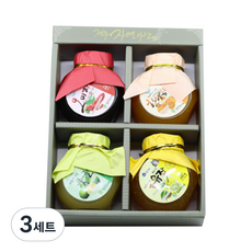 제주자연이랑 과일차 진세트, 한라봉차 + 오미자차 + 청귤차 + 유자차, 3세트