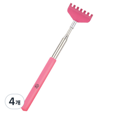 멍냥 반려동물 접이식 효자손 장난감 마사지 빗, 핑크, 4개
