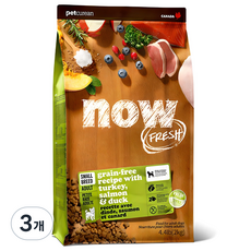 now 어덜트 강아지 그레인프리 스몰브리드 건식사료, 칠면조, 2kg, 3개
