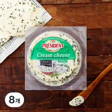 프레지덩 갈릭앤차이브 크림치즈, 125g, 8개, 1개입