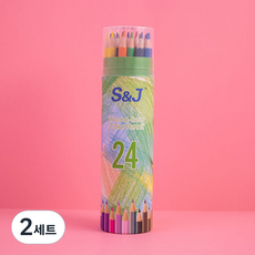 多用途色鉛筆圓筒盒組, 2套, 24色