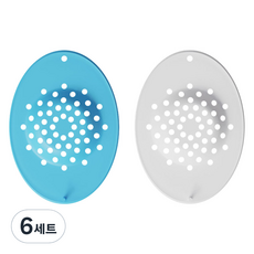 Lens Catch硬式隱眼洗手台防掉落矽膠墊, 藍色 + 白色, 6組