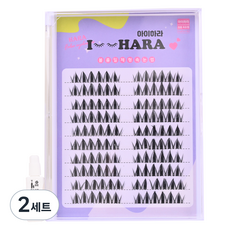 IHara 大容量One Pick捲翹假睫毛組, 2套, 黑色