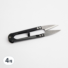 브랜드얀 수예 쪽가위 10.5cm, 블랙 + 실버, 4개