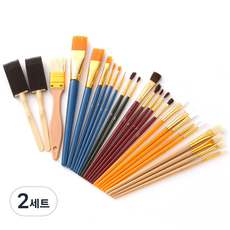 벨리안 미술 수채화 아크릴 브러쉬 25종 세트, S, 2세트