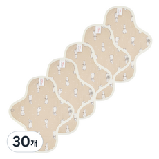 eechae 花朵一體成型棉質衛生棉 米色, 30個, 1入, 小型