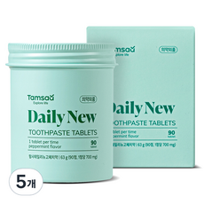 탐사 데일리 뉴 고체 치약 90정, 63g, 5개