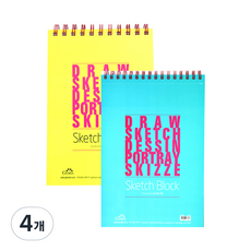 글로리아 스케치블럭 색상랜덤 105g, B5, 80매, 4개
