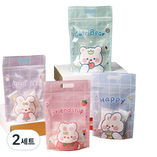 卡通手提拉鏈禮物袋 50入, 2套, 可愛動物