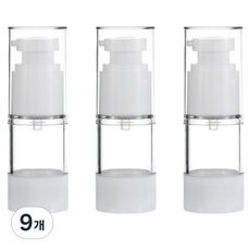 27 Living 真空旅行便攜式分裝乳液按壓瓶 30ml, 9個, 白色 + 透明