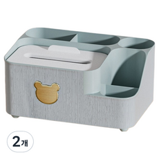 DULU 깔끔한 티슈박스 책상 정리함 그린, 혼합색상, 2개