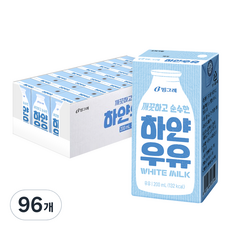 빙그레 하얀우유, 200ml, 96개