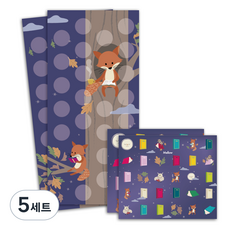 멜로우 독서 칭찬스티커 독서왕 2p 세트, 여우, 5세트