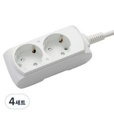 거성산업 접지형 2구 멀티탭 10A + 안전커버 2p, 단일색상(멀티탭), 랜덤발송(안전커버), 4세트, 4.5m