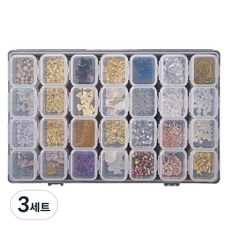 쿼르디 네일 아트 파츠 쥬얼리 리본 28종 세트, 3세트, 혼합색상