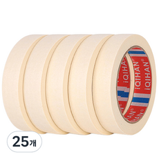 iQIHAN Dpowershop 單色紙膠帶 20mm x 20m, 25個, 象牙白