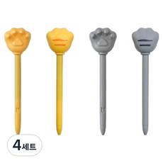 조선문방구 고양이 효자손 볼펜 2종 x 2p 세트, 4세트, 혼합색상