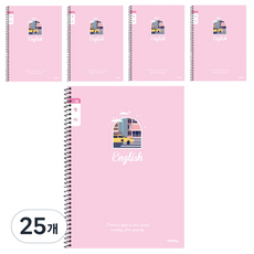 아이비스 초등 슬림 영어 여 좁은칸 노트 12540, 핑크, 25개