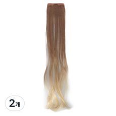 핑크에이지 붙임머리 루즈펌웨이브 칼라피스 옴브레 3톤 매트 모스트사 63~64cm, MB1 밀크브라운 + IG1 아이보리골드, 2개