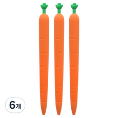 pinkfoot 胡蘿蔔按壓原子筆 0.7mm 2000, 6個, 混色