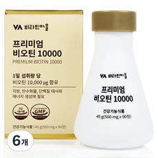 비타민마을 프리미엄 비오틴 10000, 90정, 6개