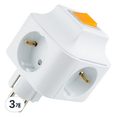 보에담 통합스위치 멀티탭 4구, 78mm, 화이트, 3개