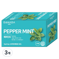 다하다 페퍼민트 차, 3개, 20개입, 0.8g