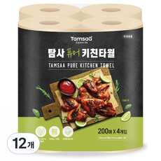 Tamsaa 純無漂白廚房毛巾, 12個, 200張