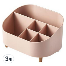 에버하우스 라운드 테이블 수납 정리 트레이, 핑크, 3개