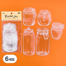 MaDaKkuMi 日記書籤 DIY 壓花 花朵書籤 護貝紙 5種 x 4p 套組 梅森瓶, 6套