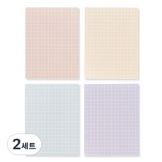 Walgadaks Smoothie便條紙 4種組, 格子桃子、格子沙子、格子薄荷、格子丁香, 1件, 2套