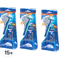 JINI U 雙層刀片拋棄式刮鬍刀, 15個, 5入