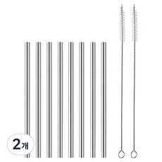 텀블러브 스테인레스304 텀블러 빨대 591ml 23cm 8p + 청소솔 2p 세트, 2개