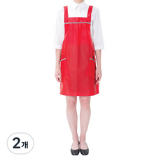 Yekyung 網眼單線格紋防水圍裙 H型 中, 2個, PO-7999 紅色