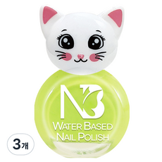 엔비베베 냥냥이 유아 매니큐어, 13 퍼니그린, 3개