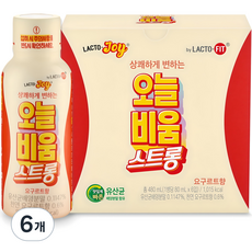 락토조이 오늘비움 스트롱 요구르트맛, 480ml, 6개