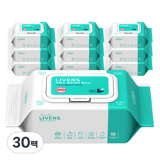 LIVENS Soft Clean廁用濕式衛生紙 掀蓋式, 55g, 100張, 30包