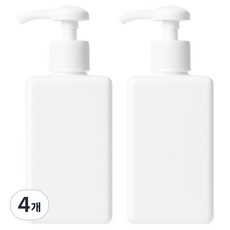 善同商社 250ml 浴室長方形按壓空瓶 250ml, 4個, 白色