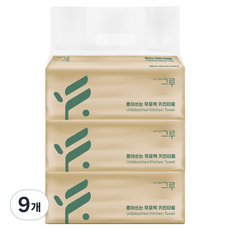 GREU 抽取式天然紙漿廚房紙巾, 100入, 9個