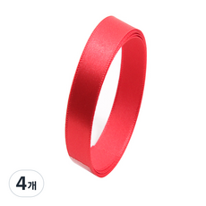 BR 공단 리본끈 10mm, H24빨강, 45m, 4개