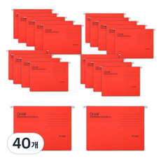 마다꾸미 걸이식 행잉 사무용 파일 A4, 02 레드, 40개